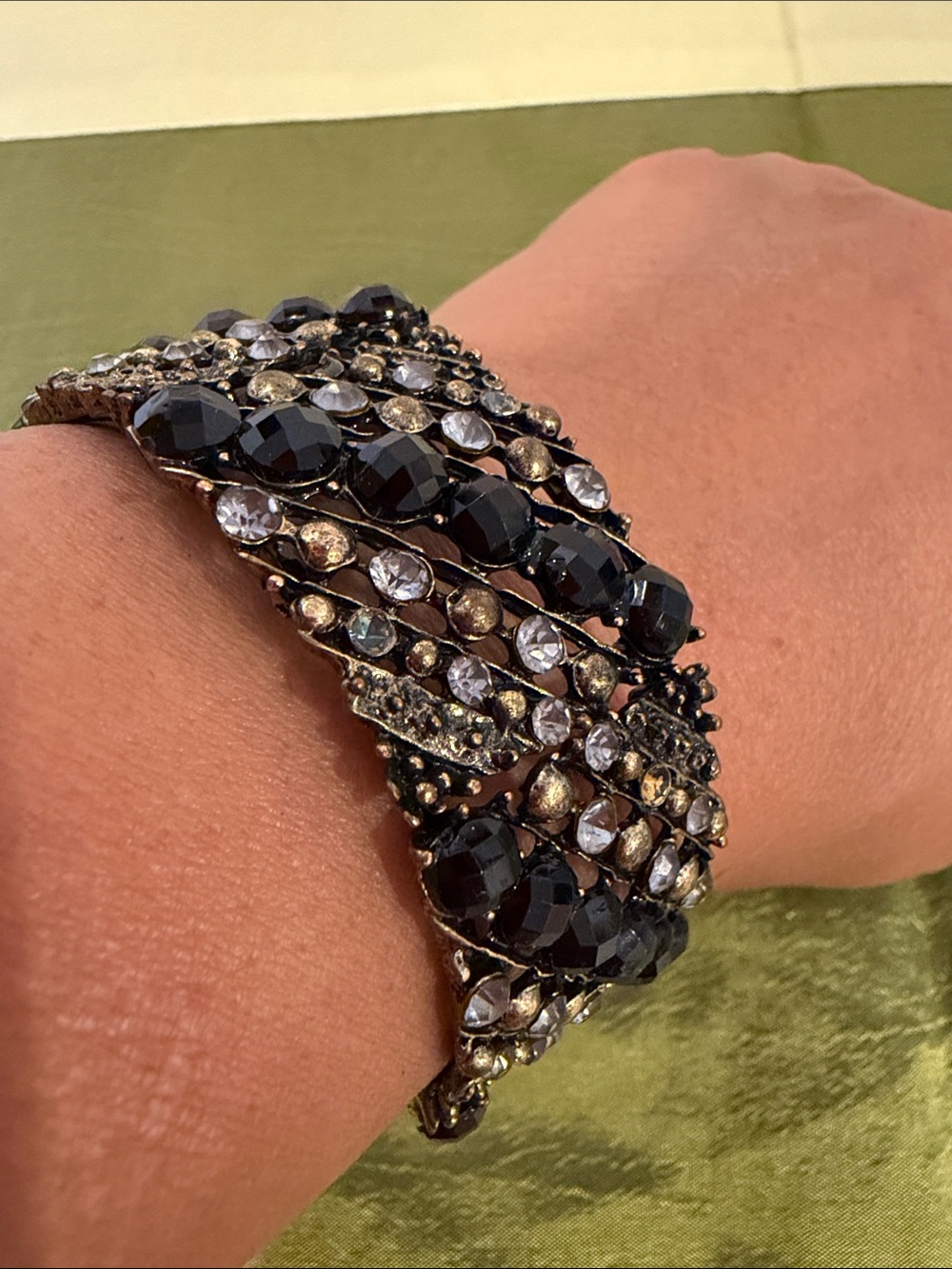 Black Crystal Multistrand Bracelet by